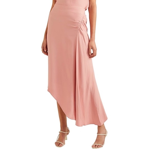 NWT Les Heroines | J.K Asymmetric Gathered Washed Crepe Skirt (Sz Fr 34 / US 2) - Picture 6 of 9